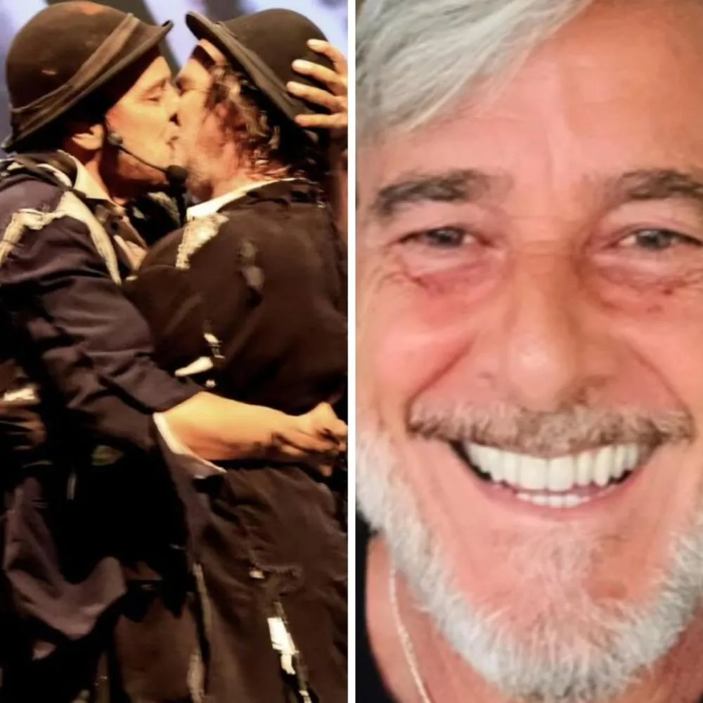 Em peça de teatro, Alexandre Borges troca beijos com Marcelo Drummond, viúvo de Zé Celso